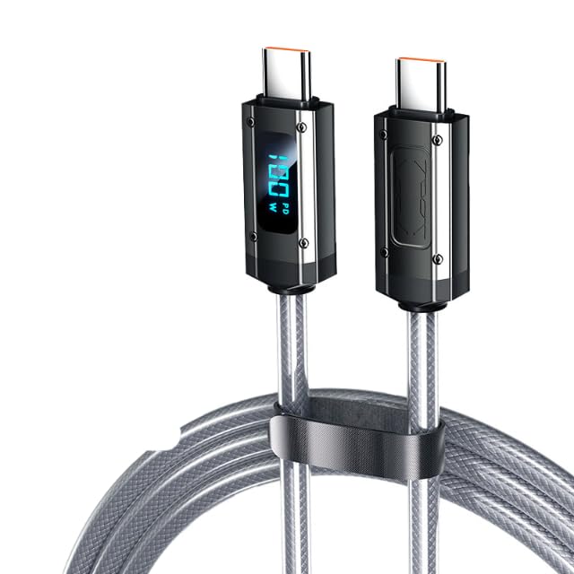 Verilux® PD 240W Type C Cable Fast Charging, 4.9Ft Digital Display Charger Cable for 16/15 Verilux® PD 240W Type C Cable Fast Charging, 4.9Ft Digital Display Charger Cable for 16/15